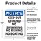 Signmission Keep Out Of Pond No Swimming No OSHA Notice Sign, Plastic, 7in W x 10in L, 2PK OS-2PACK-NS-P-710-V-13851 - alternate 2